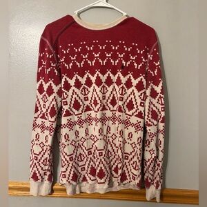 Volcom Skater Vintage Red & White Thermal Long Sleeve Men’s size medium